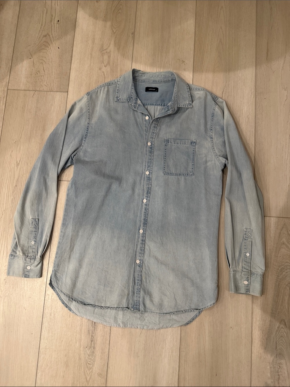 Zanerobe Light Denim Button-Down Shirt - Pale Blue